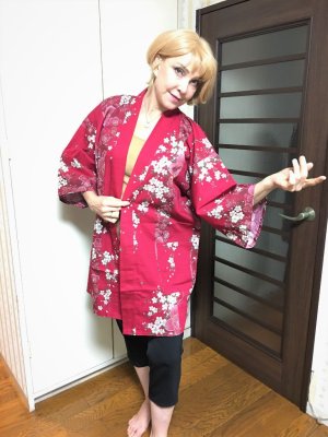 Photo11: Cherry Blossom  "Happi-coat" robe (Half length)