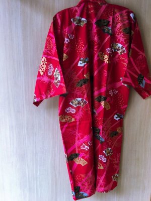 Photo10: Bamboo & Fan  "Happi-coat" robe