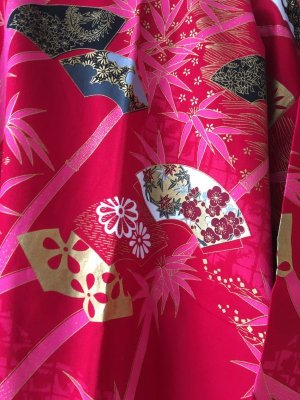 Photo12: Bamboo & Fan  "Happi-coat" robe