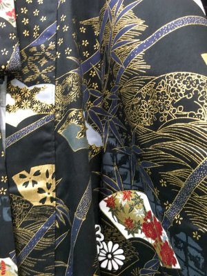 Photo17: Bamboo & Fan  "Happi-coat" robe