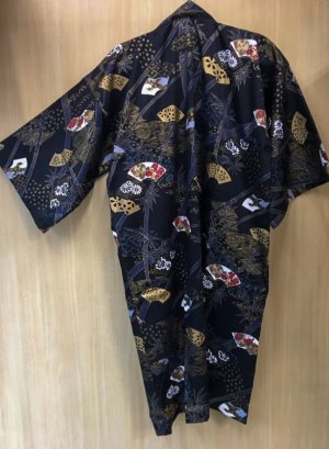 Photo14: Bamboo & Fan  "Happi-coat" robe