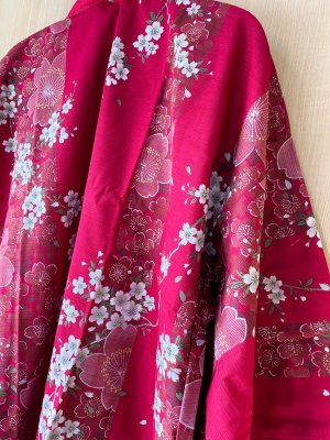 Photo7: Cherry Blossom  "Happi-coat" robe XL (WIDE SIZE)
