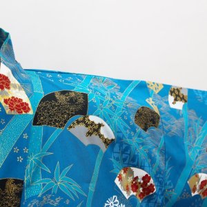 Photo19: Bamboo & Fan  "Happi-coat" robe