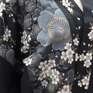 Photo3: Cherry Blossom  "Happi-coat" robe (Half length)