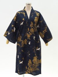 Chrysanthemum & Crane  "Happi-coat" robe