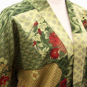 Photo7: Retro Flower "Happi-Coat" robe