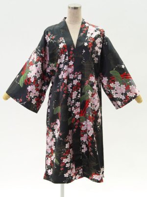 Photo1: Cherry & Pagoda "Happi-Coat" robe