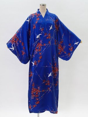 Photo1: Silk "SAKURA"(CHERRY) ＆ Crane "KIMONO" robe
