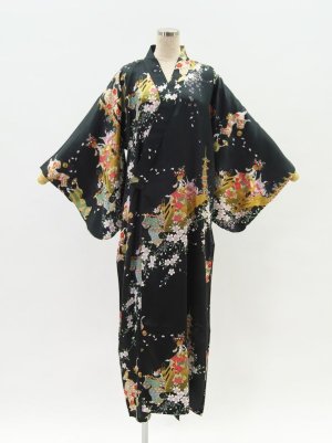Photo1: Silk Cherry Dance "KIMONO" robe