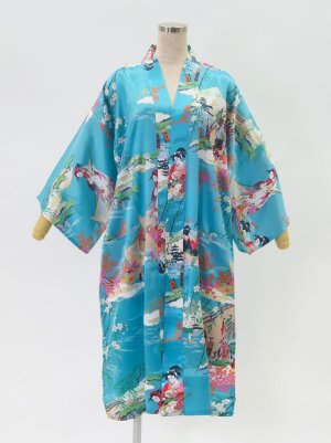 Photo1: Silk Boating "Happi-Coat" robe