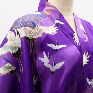 Photo15: Silk Crane "KIMONO" robe