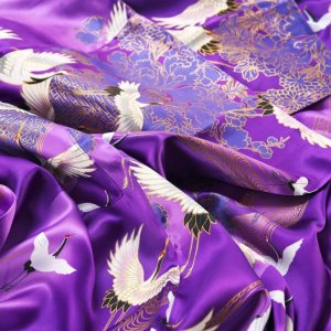 Photo17: Silk Crane "KIMONO" robe