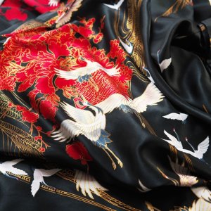 Photo10: Silk Crane "KIMONO" robe