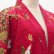 Photo6: Chrysanthemum & Crane  "Kimono" robe (6)