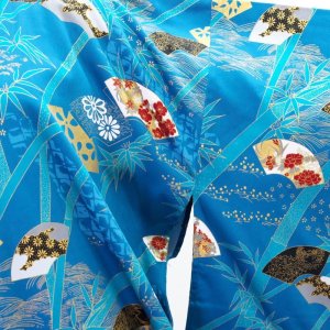 Photo3: Bamboo & Fan "Kimono" robe