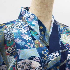 Photo3: Flower & Ribbon "Kimono" robe XL ( Wide Size )