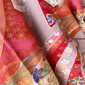 Photo12: Flower & Ribbon "Kimono" robe XL ( Wide Size )
