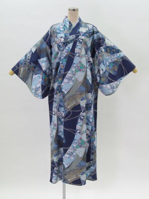 Photo1: Flower & Ribbon "Kimono" robe