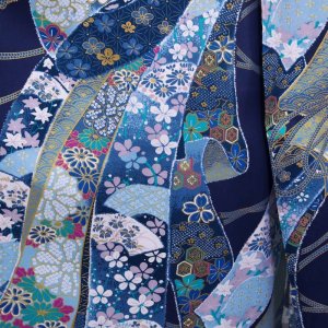 Photo5: Flower & Ribbon "Kimono" robe XL ( Wide Size )