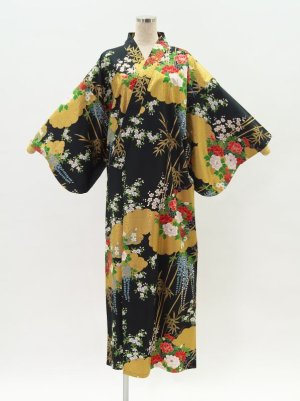 Photo6: Bamboo &　Peony "Kimono" robe