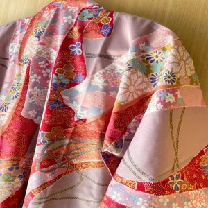 Photo10: Flower & Ribbon "Kimono" robe XL ( Wide Size )