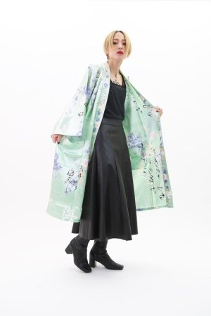 Photo1: Japanese calligraphy "Happi-Coat" robe