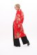 Photo2: Silk Chrysanthemum & Crane "Happi-Coat" robe