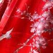 Photo9: Silk "SAKURA"(CHERRY) ＆ Crane "KIMONO" robe