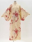 Photo1: "SAKURA"(CHERRY)  & Crane  "Kimono" robe