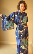 Photo1: Crane "Kimono" robe XL ( Wide Size )