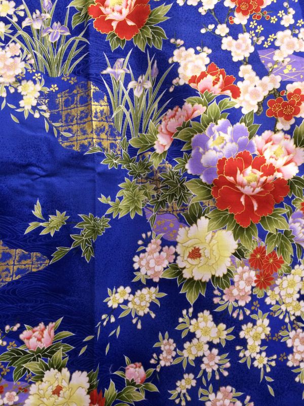 Photo4: Flower of Four Seasons  "Kimono" robe