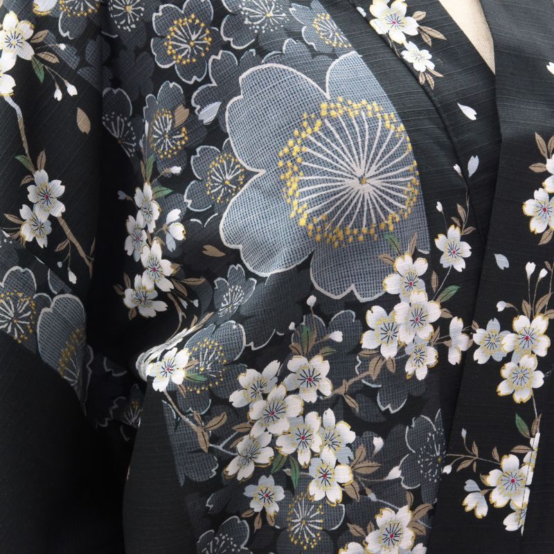 Photo3: Cherry Blossom  "Happi-coat" robe (Half length)