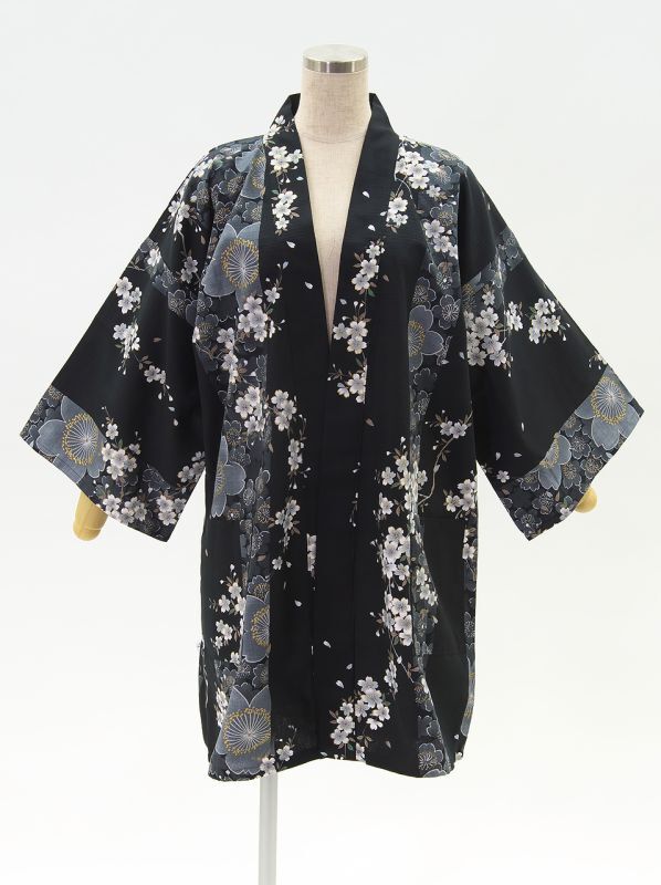 Photo1: Cherry Blossom  "Happi-coat" robe (Half length)