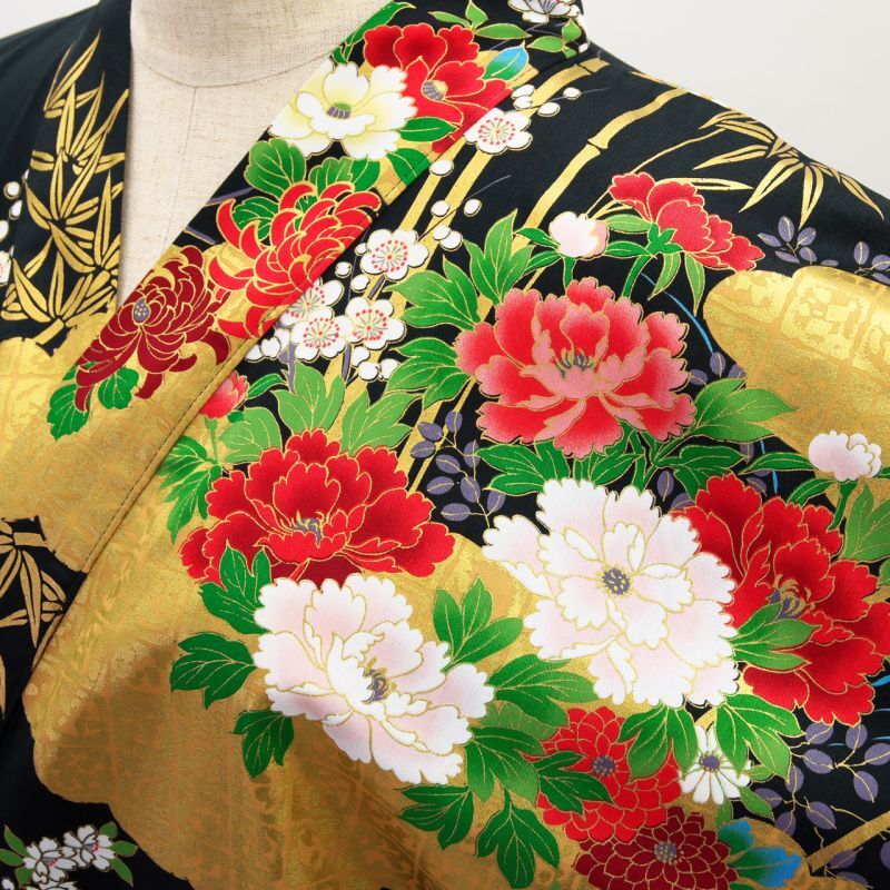 Photo: Bamboo and peony "Happi-coat" robe