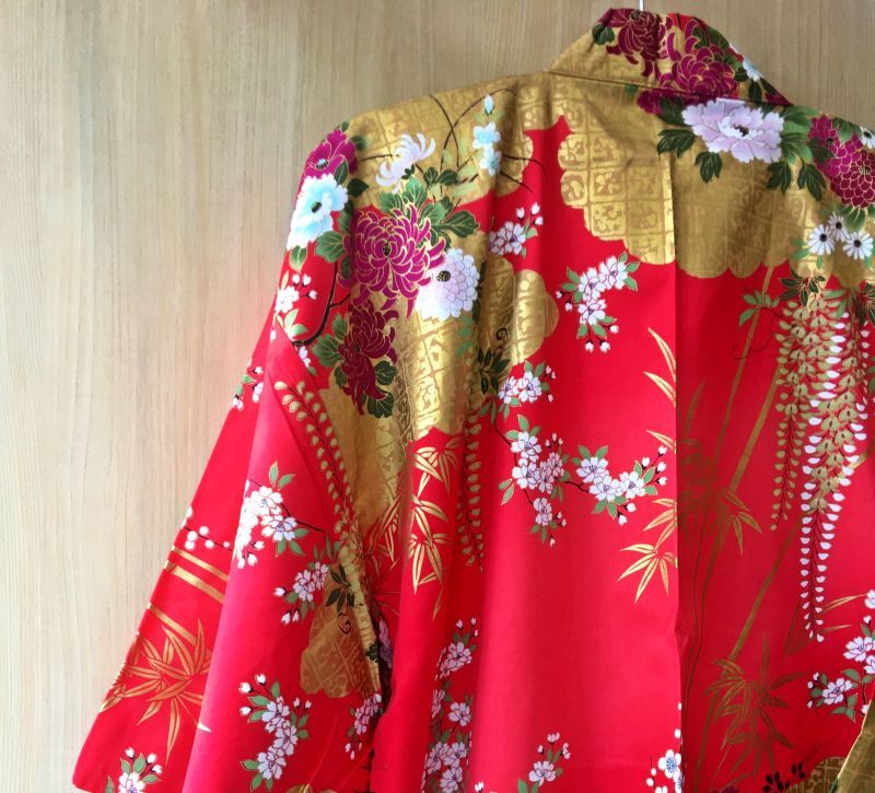 Photo: Bamboo and peony "Happi-coat" robe