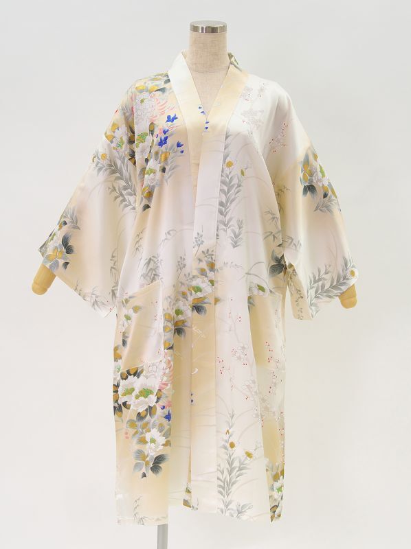 flower silk robe