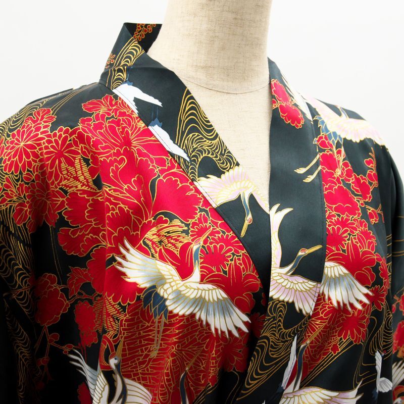 Photo6: Silk Crane "KIMONO" robe