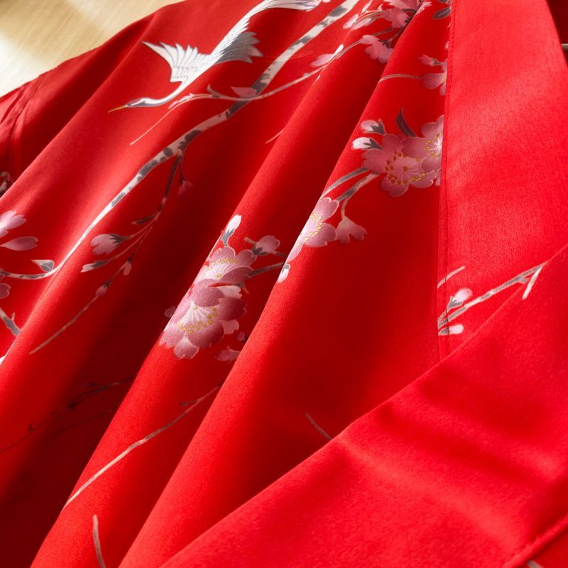 Photo: Silk "SAKURA"(CHERRY) ＆ Crane "KIMONO" robe