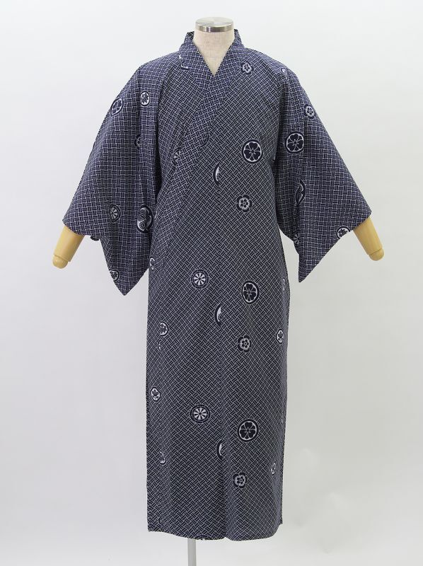 Photo1: Family Emblem  Cotton "YUKATA" robe (Long)
