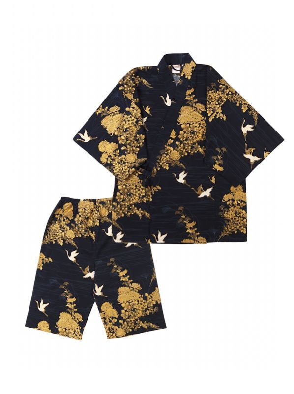 Photo1: Chrysanthemum & Crane "JINBEI"(JACKET & SHORT PANTS) SIZE S~M