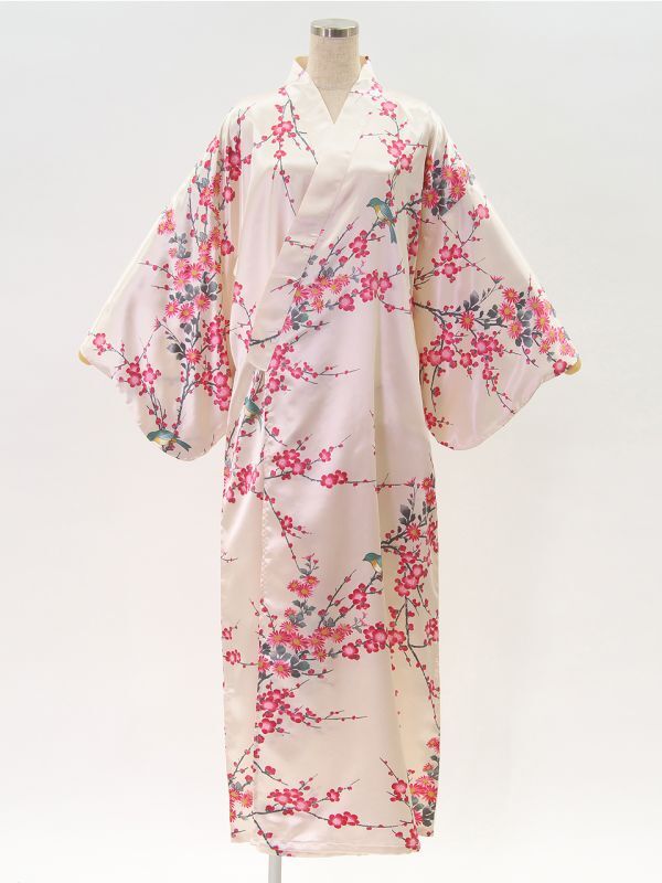 Photo1: Plum & Bird "KIMONO" robe
